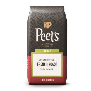 Peet's Decaf French Dark Roast Ground Coffee - 10.5oz: Arabica Beans, Caramel Flavor