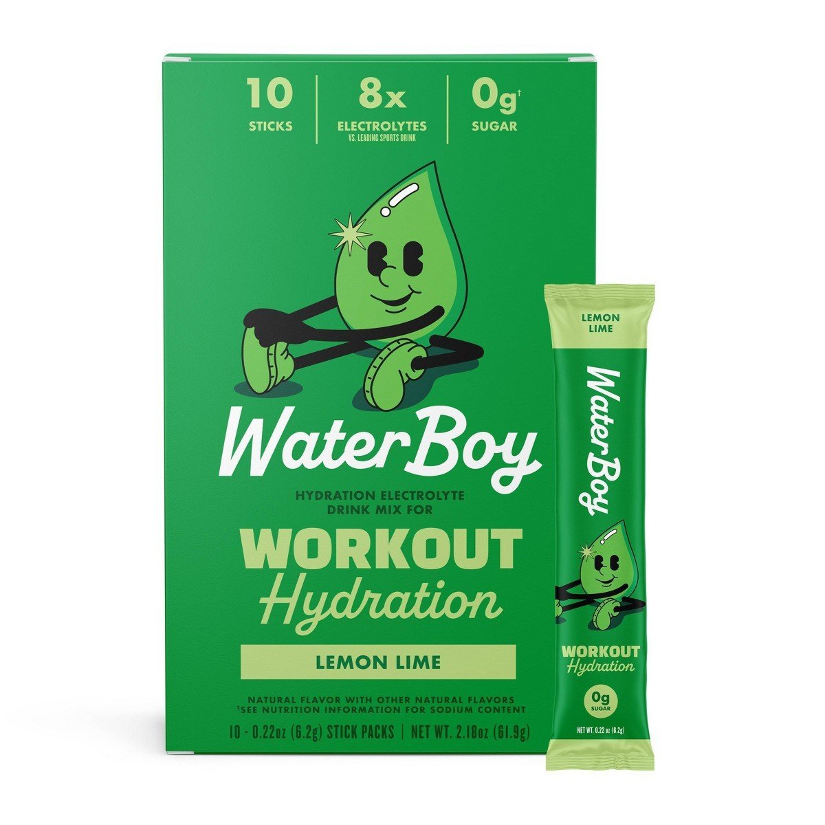 Waterboy Workout Hydration Dietary Supplement Powder - Lemon Lime - 10pk - Image 3