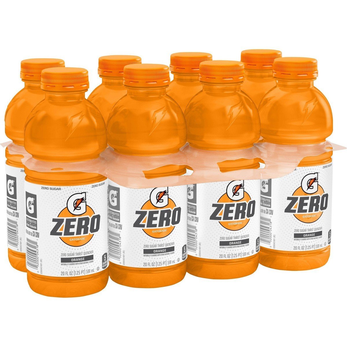 Gatorade G Zero Orange Sports Drink - 8pk/20 fl oz Bottles: Non-Caffeinated, Low Calorie - Image 3