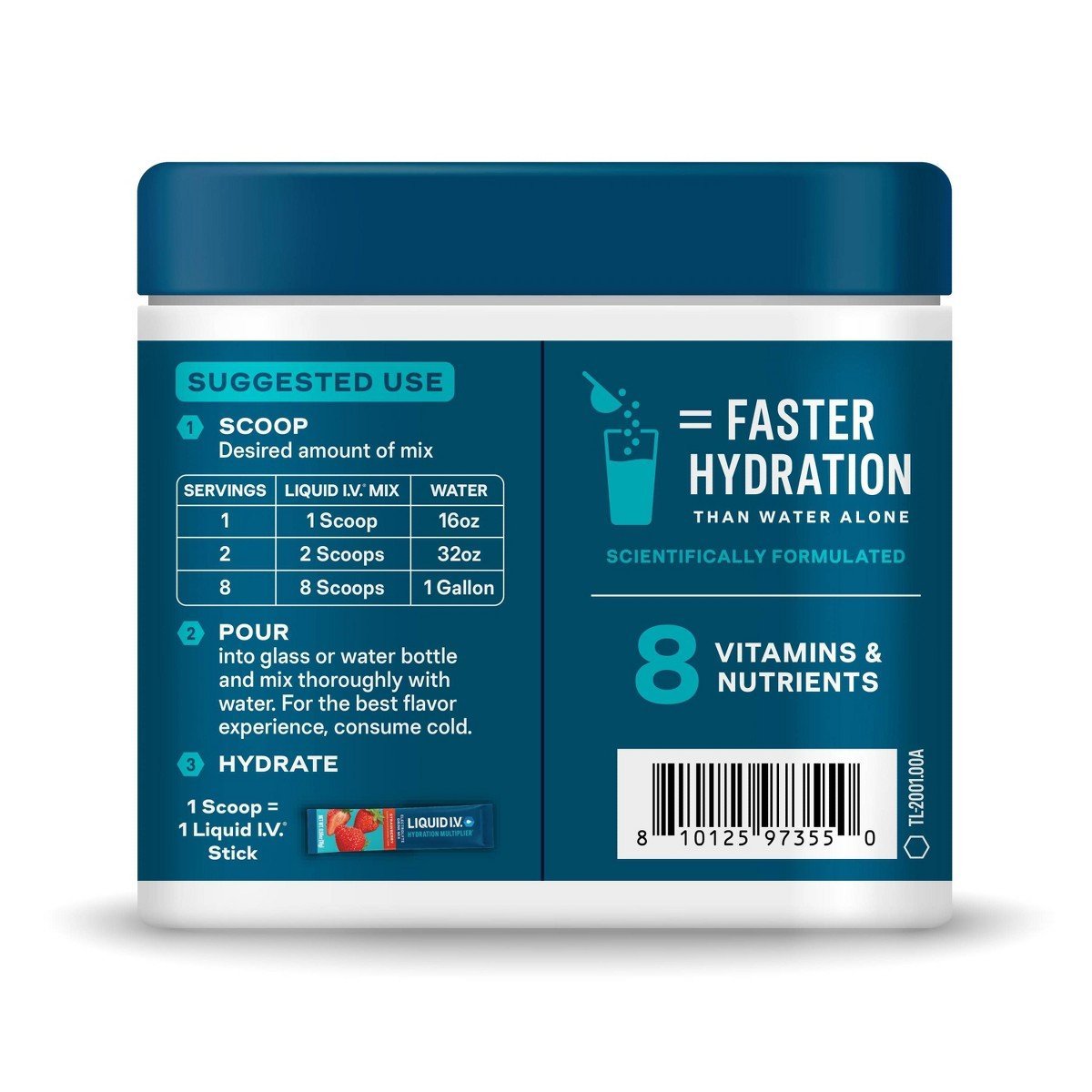 Liquid I.V. Strawberry Hydration Multiplier Multi-Serve Tub Sports Drink - 20 Servings/11.29oz - Image 4