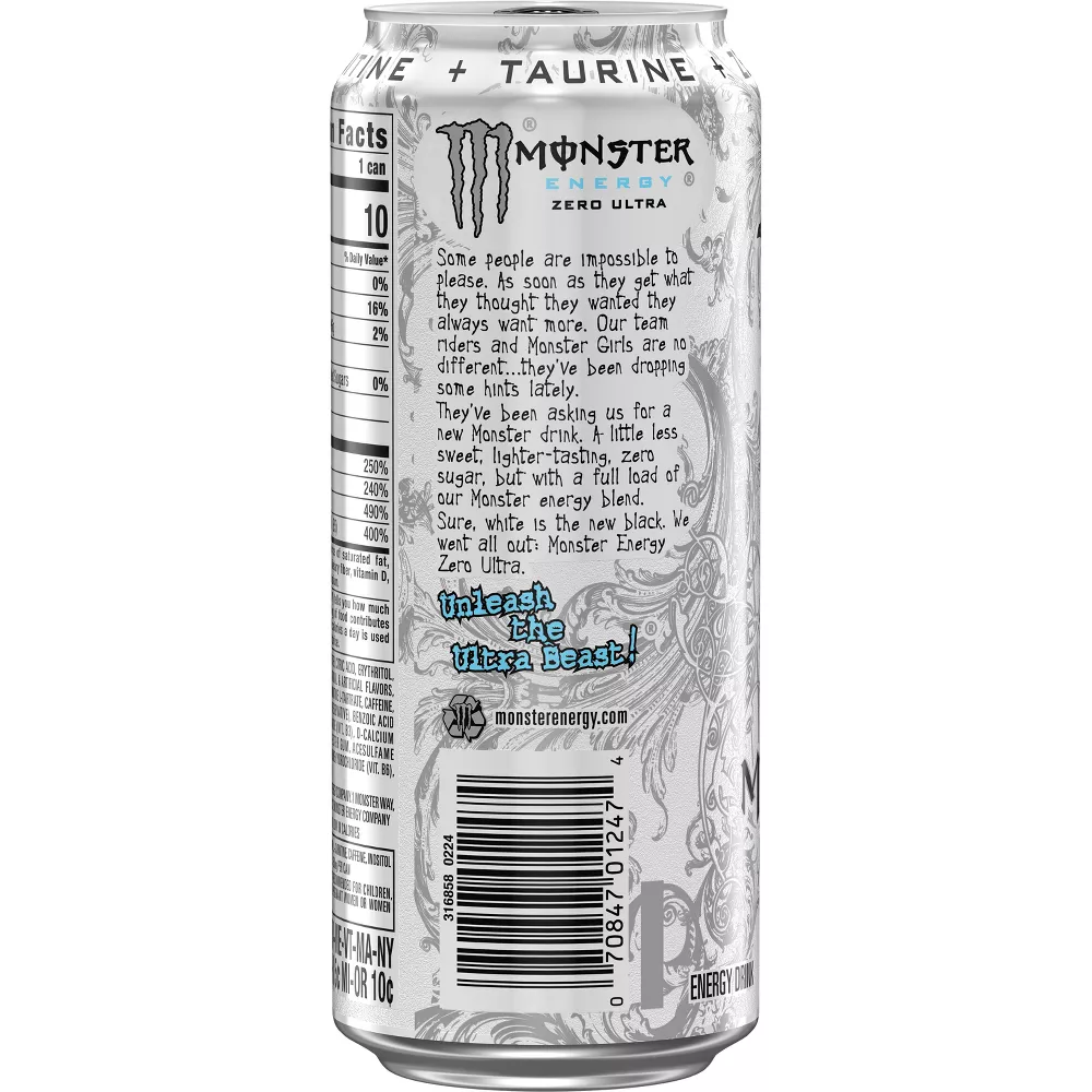 Monster Energy Zero Ultra - 12pk/16 fl oz Cans: Caffeinated - Image 6