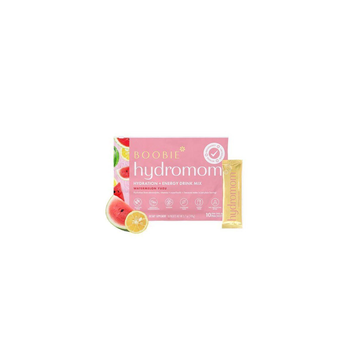 Boobie HydroMom Electrolyte Drink Mix Mineral Supplement Powder - 10ct - Watermelon Yuzu
