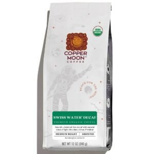 Copper Moon Swiss Water Organic Blend Medium Roast Ground Coffee - Decaf - 12oz: Arabica Beans