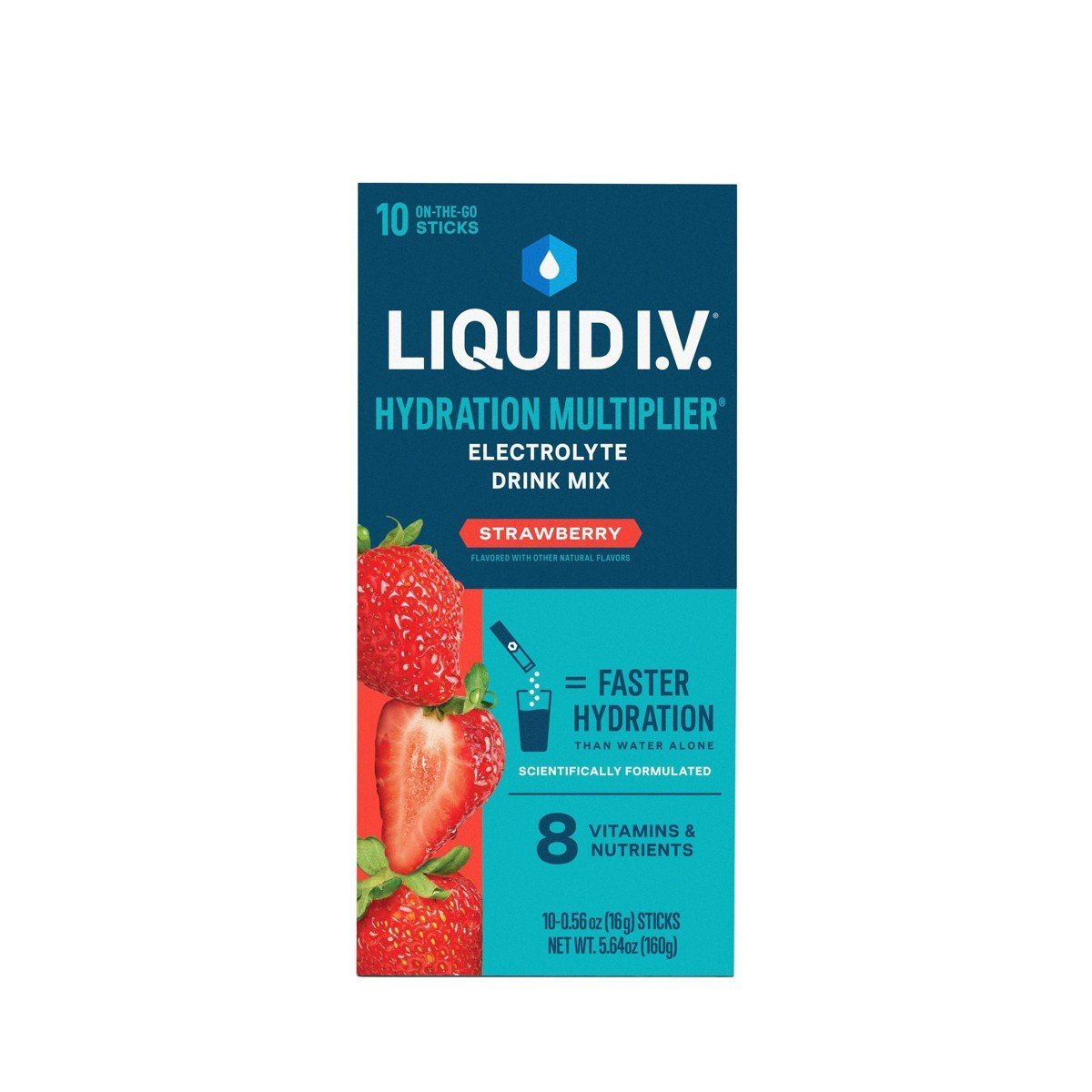 Liquid I.V. Hydration Multiplier Vegan Powder Electrolyte Supplements - Strawberry - 0.56oz each/10ct - Image 3