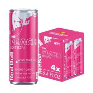 Red Bull Peach Edition Energy Drink - White Peach - 4pk/8.4 fl oz Cans: Low Fat, No Artificial Flavors, Caffeinated