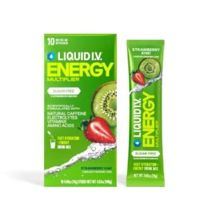 Liquid I.V. Sugar-Free Energy Multiplier Vegan Powder Electrolyte Supplements - Strawberry Kiwi - 4.9oz/10ct