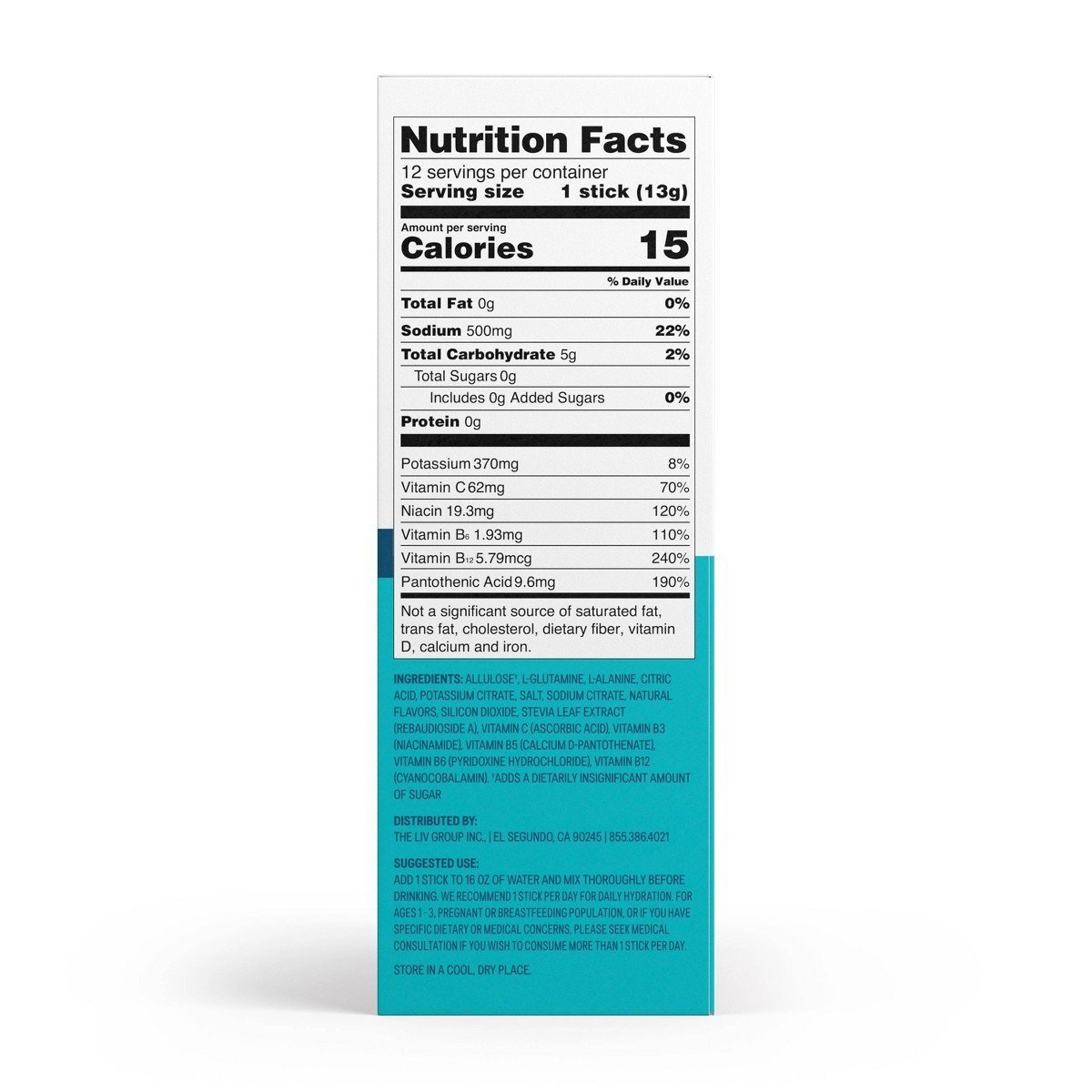 Liquid I.V. Sugar Free Hydration Multiplier Powder Electrolyte Drink Mix - White Peach - 0.45oz/12ct - Image 3