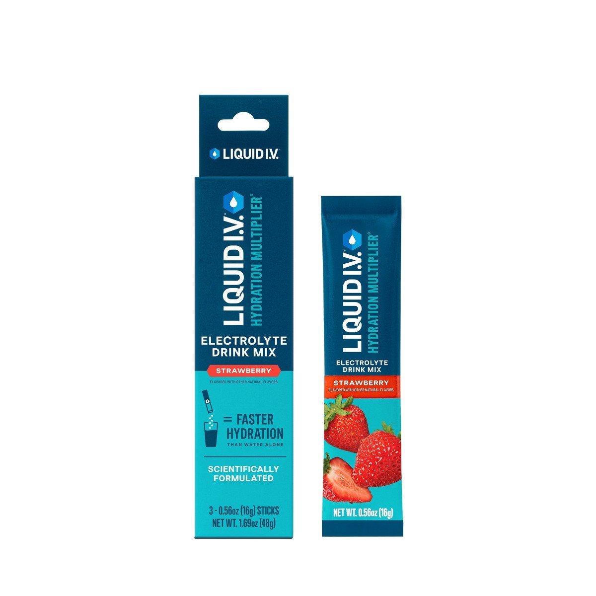 Liquid I.V. Hydration Multiplier Vegan Powder Electrolyte Supplements - Strawberry - 0.56oz/3ct - Image 3