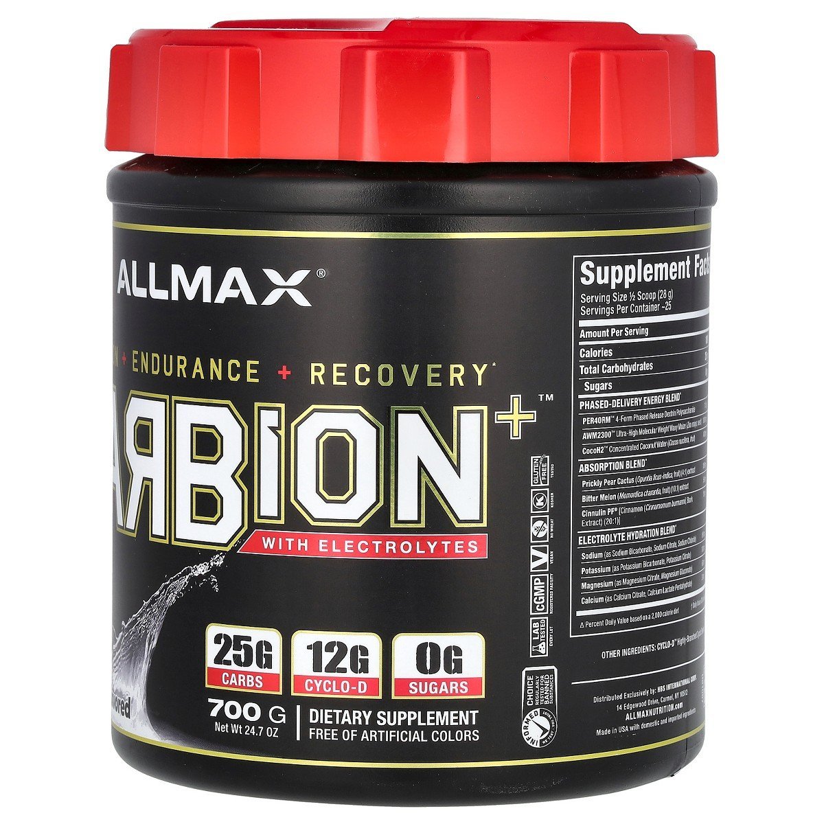 ALLMAX CARBION+™ With Electrolytes, Unflavored, 24.7 oz (700 g) - Image 4