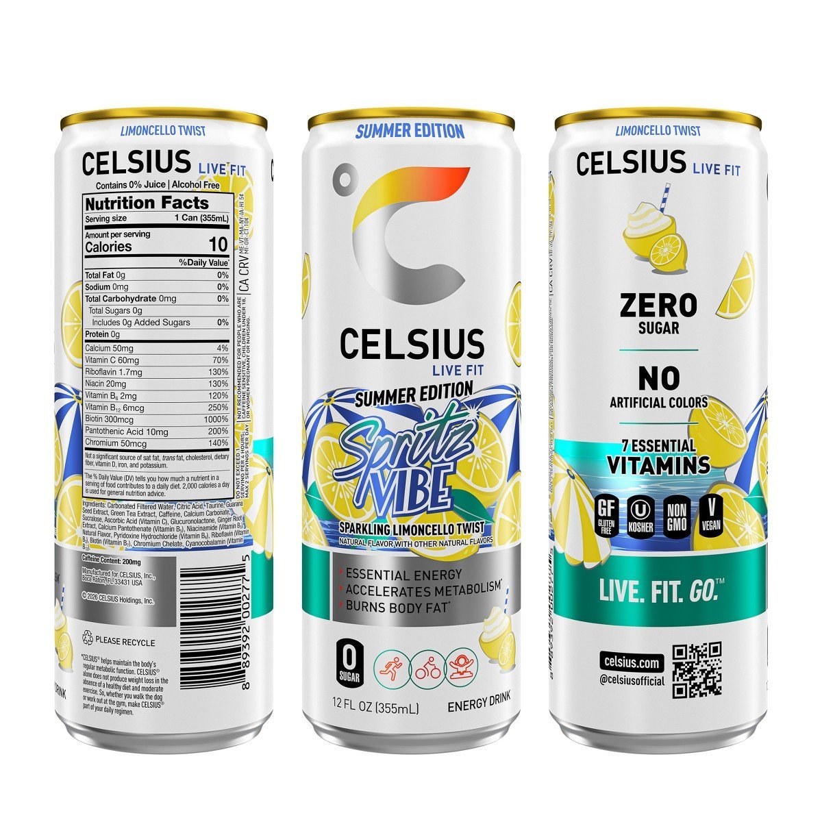 Celsius Spritz Vibe Summer Edition LTO - 12 fl oz Can - Image 2