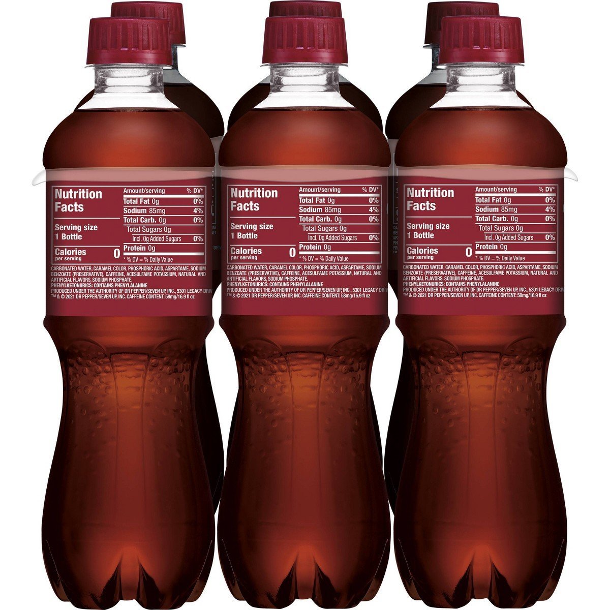 Dr Pepper Zero Sugar Soda - 6pk/16.9 fl oz Bottles - Image 5