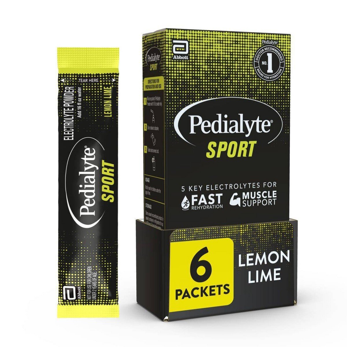 Pedialyte Sport Electrolyte Powder - Lemon Lime - 6ct/0.6oz