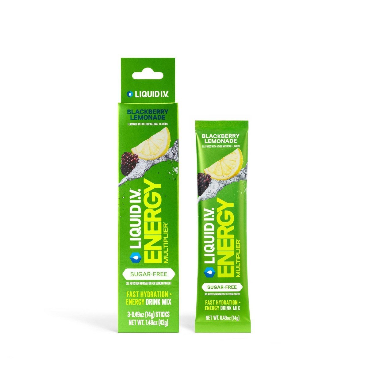 Liquid I.V. Sugar Free Energy Multiplier - Blackberry Lemonade - 3ct: Powdered Electrolyte Drink