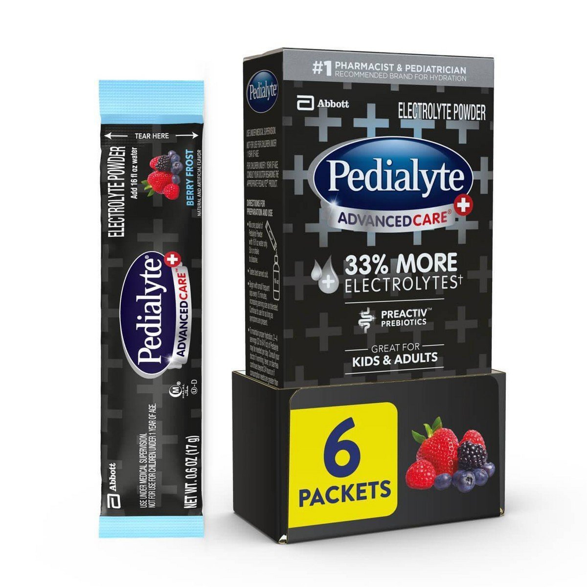 Pedialyte AdvancedCare Plus Electrolyte Powder - Berry Frost - 6ct/3.6oz