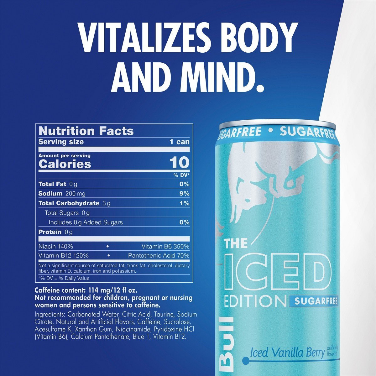 Red Bull Iced Edition Sugarfree Energy Drink - Iced Vanilla Berry, Caffeinated - 4pk/12 fl oz Cans - Image 2
