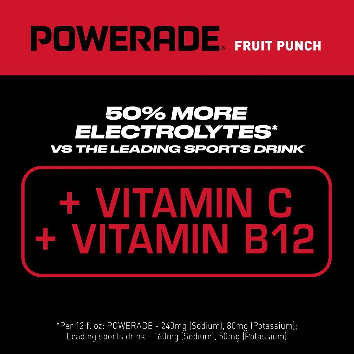POWERADE Fruit Punch Sports Drink - 20 fl oz Bottle: Non-Caffeinated, USDA Grade A - Image 3