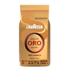 Lavazza Qualità Oro Whole Bean Coffee, Medium Roast, 100% Arabica, 2.2 lb Bag N/A Pack of 1