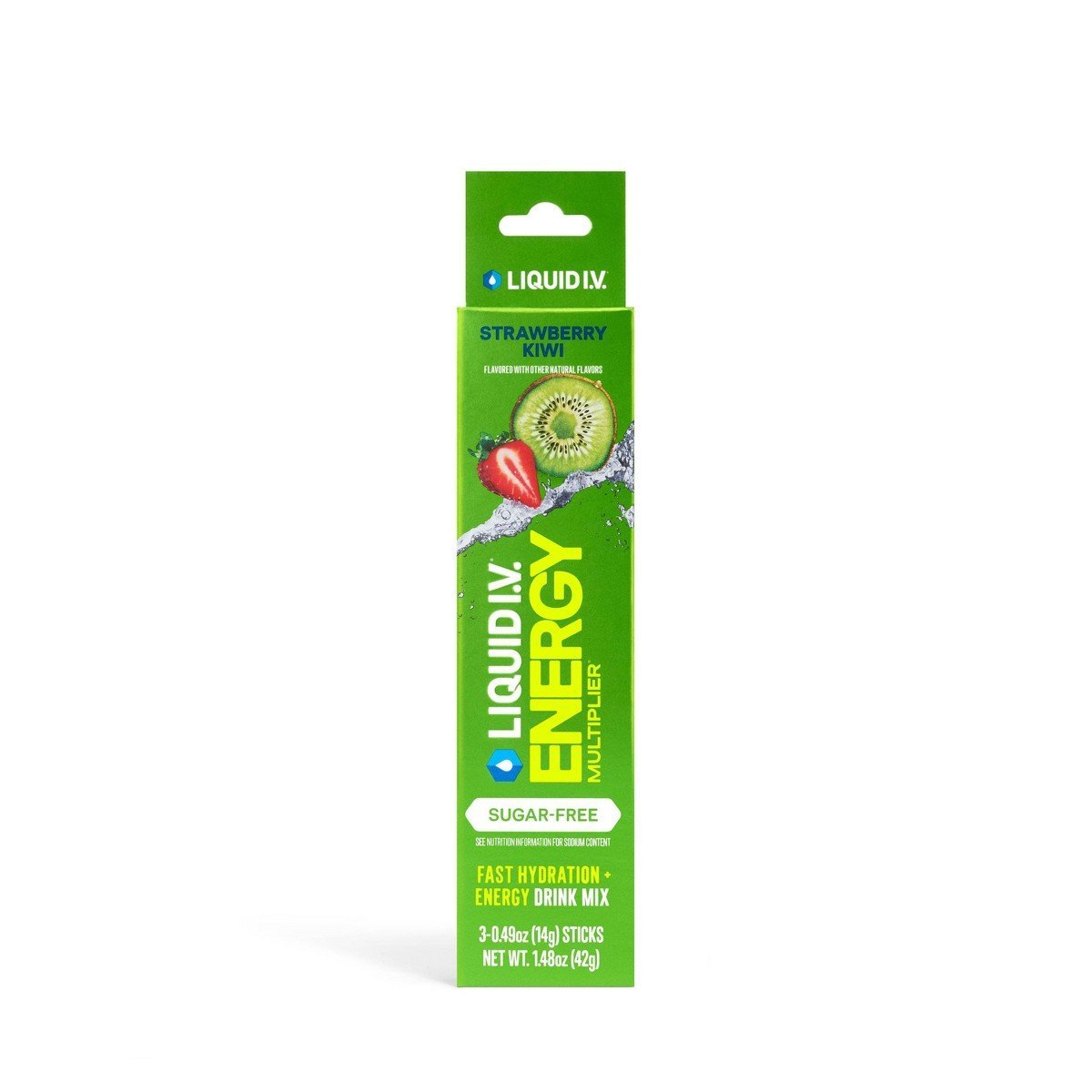 Liquid I.V. Sugar Free Energy Multiplier - Strawberry Kiwi - 3ct: Powdered Electrolyte Drinks, Caffeinated - Image 3