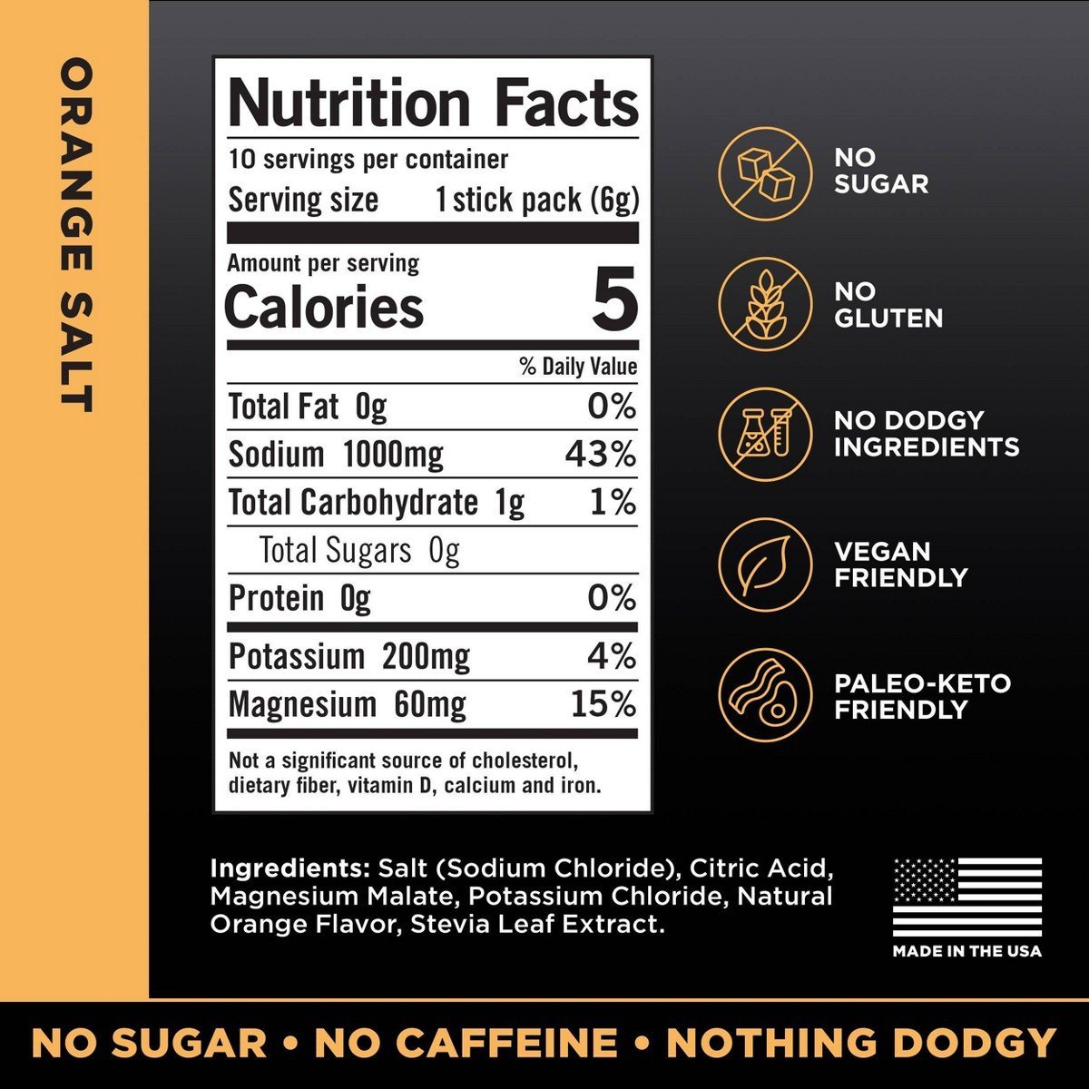 LMNT Zero-Sugar Electrolytes Drink - Orange Salt - 2.1oz/10ct: Non-Caffeinated, Powdered Drink Mixes, 10 Pack - Image 6