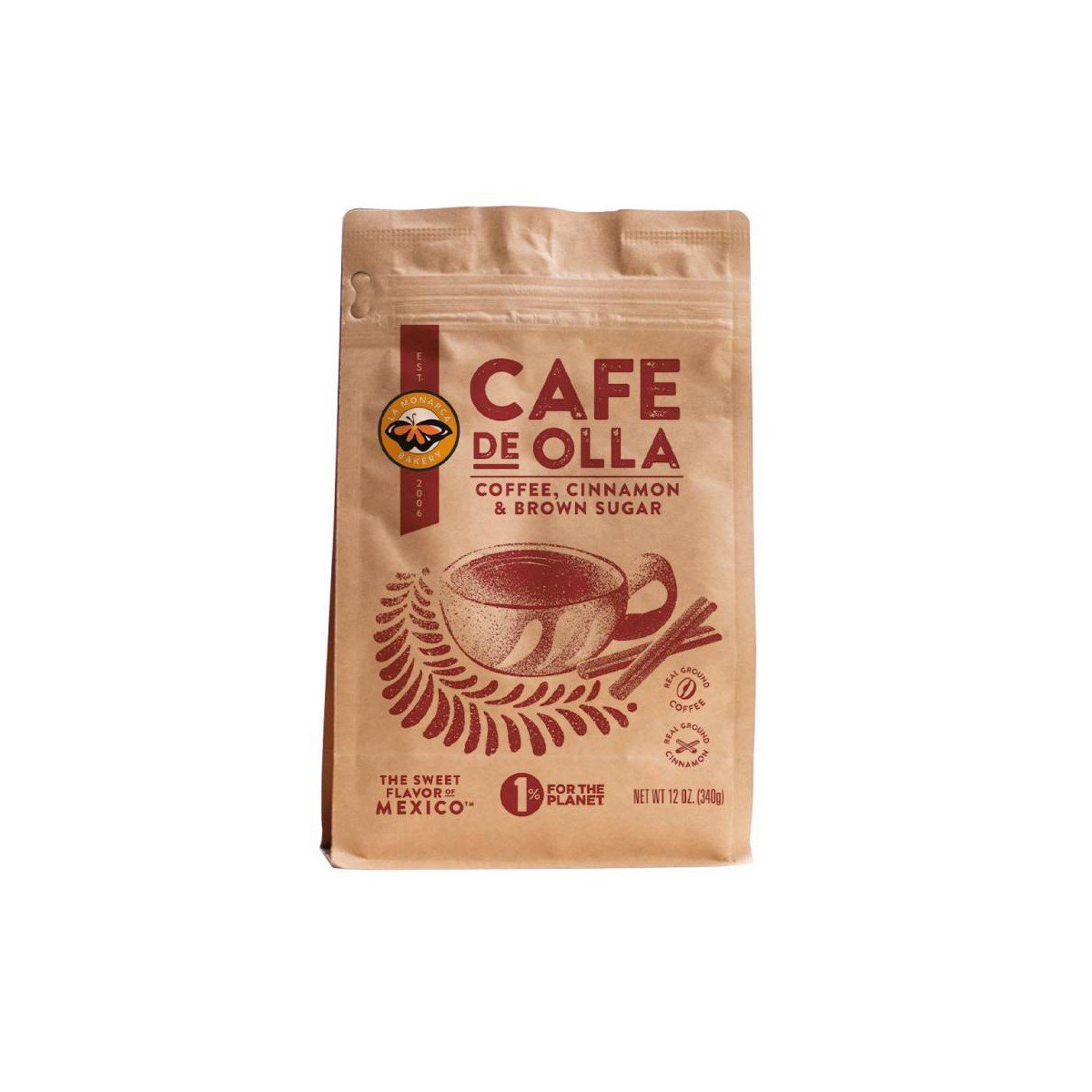 La Monarca Bakery Cafe De Olla Cinnamon and Brown Sugar Medium Roast Ground Coffee - 12oz