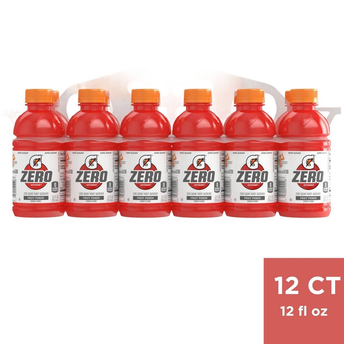 Gatorade G Zero Fruit Punch Sports Drink - 12pk/12 fl oz Bottles: Non-Caffeinated