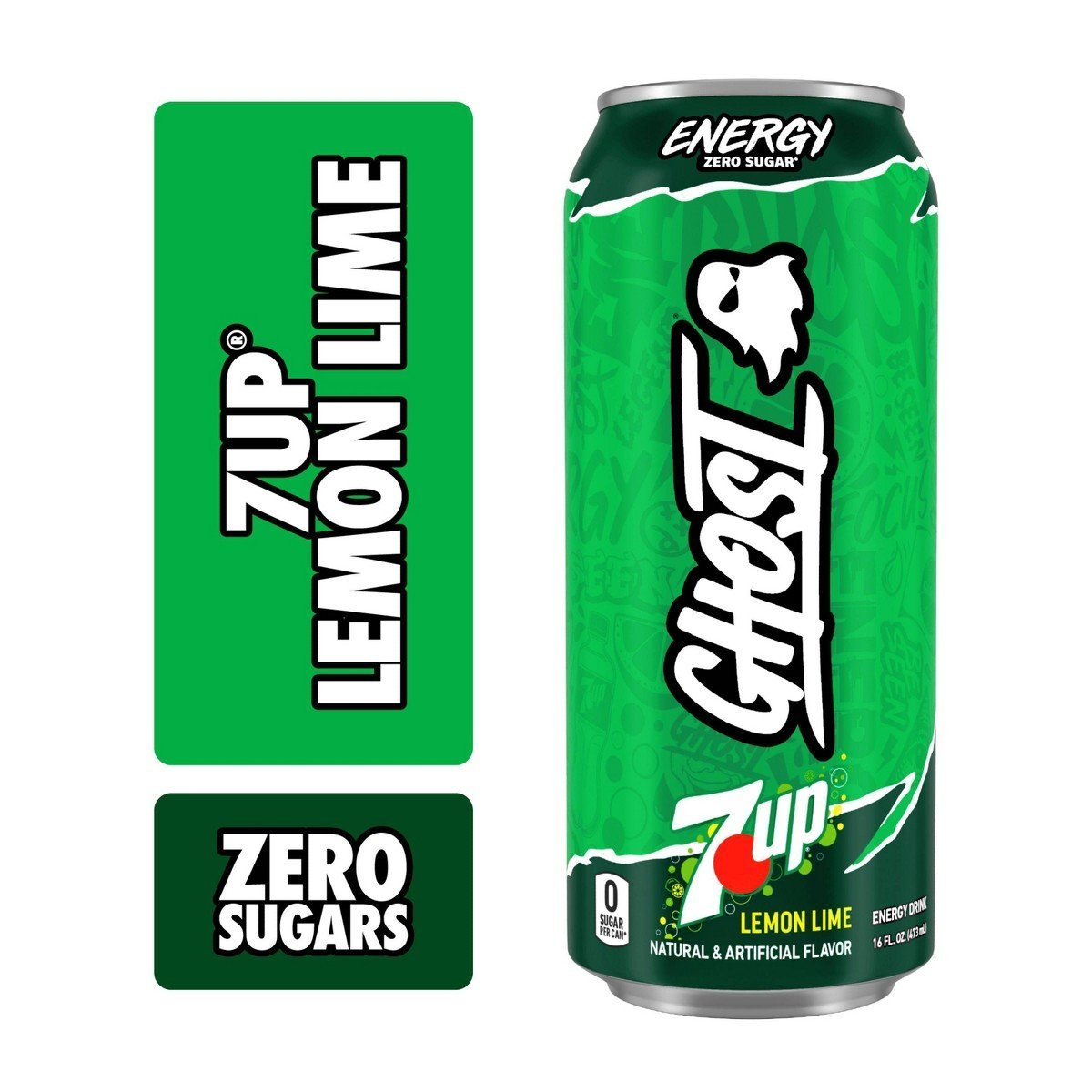 GHOST Energy Drink 7UP - 16oz: Caffeinated