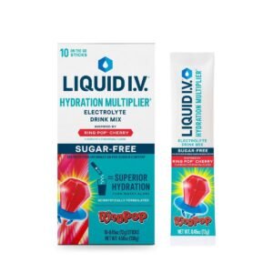 Liquid I.V. Ring Pop Cherry Sugar Free Hydration Multiplier Sports Drink - 10ct: Powdered, Non-Caffeinated