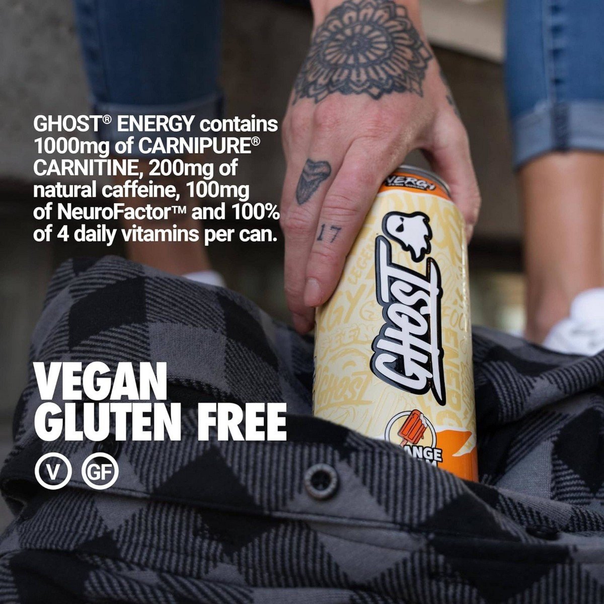 Ghost Energy Orange Cream Energy Drink - 16 fl oz: Sugar-Free, Gluten-Free, Vegan - Image 6