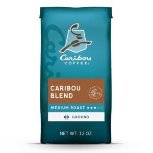 Caribou Coffee Caribou Blend Medium Roast Ground Coffee - 12oz: Rainforest Alliance Certified, Arabica Beans