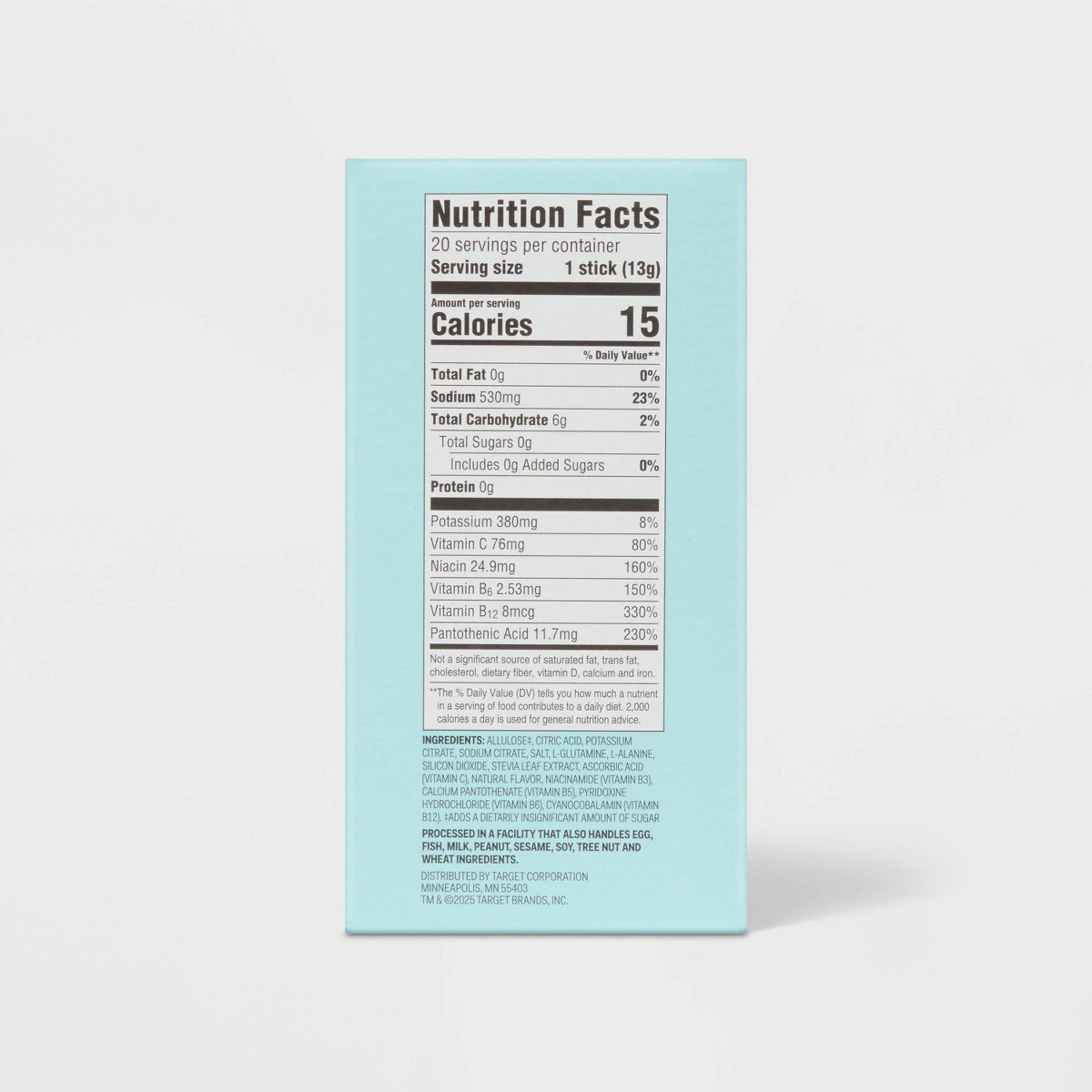 Sugar Free Hydration Vegan Supplement Powder - Lemon Lime - 9.2oz/20ct - up&up™ - Image 4