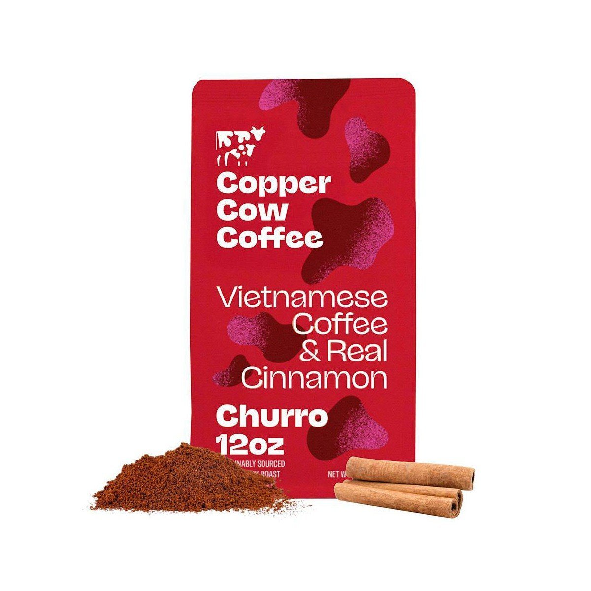 Copper Cow Churro Dark Roast Ground Vietnamese Coffee - 12oz