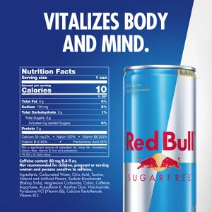 Red Bull Sugarfree Energy Drink - 12pk/8.4 fl oz Cans: Caffeinated, Diet, Flavored - Image 5