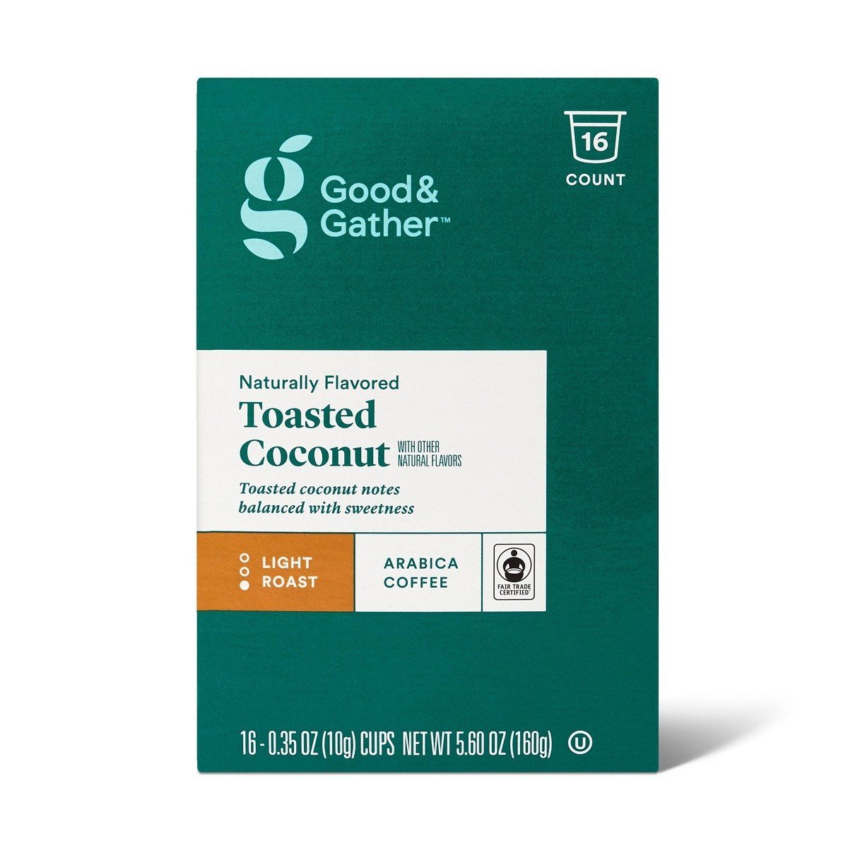 Naturally Flavored Toasted Coconut Light Roast Coffee Pods - 16ct - Good & Gather: Compatible With Keurig, Arabica Beans - Image 4