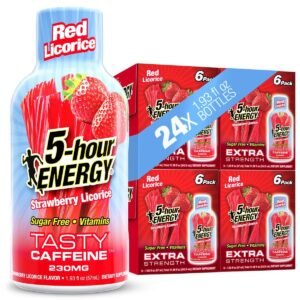 5-hour ENERGY Extra Strength Shots, Red Licorice Flavor, 1.93 Fl Oz, 24 Pack