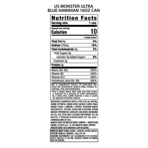 Monster Ultra Blue Hawaiian Sugar Free Energy Drink - 16 fl oz: Caffeinated - Image 3