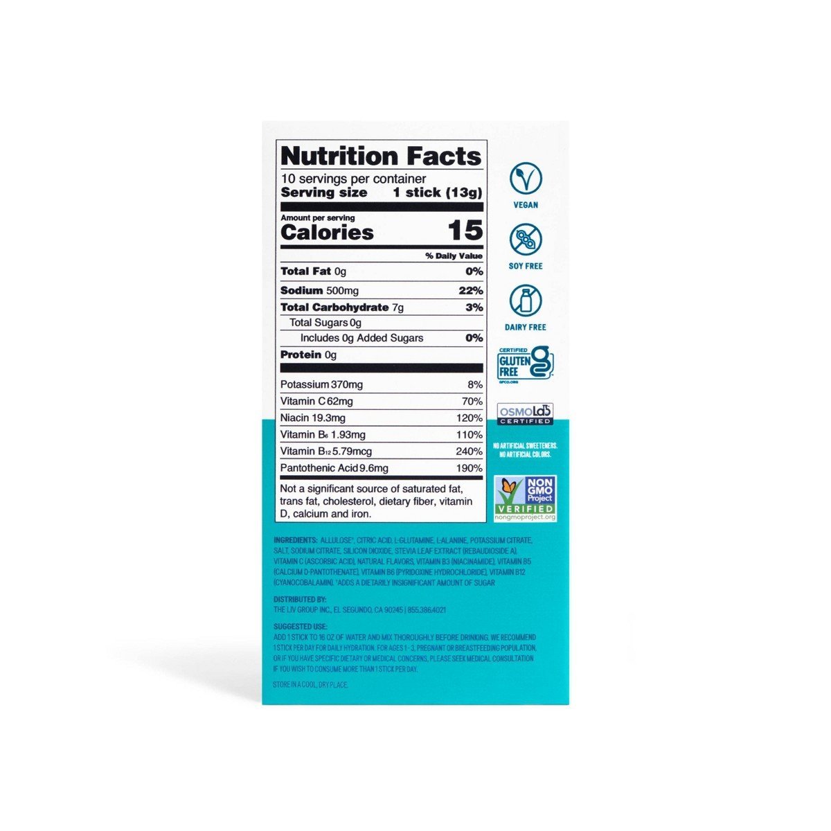 Liquid I.V. Sugar-Free Hydration Multiplier Vegan Powder Electrolyte Supplements - Strawberry Watermelon - 4.58oz/10ct - Image 3