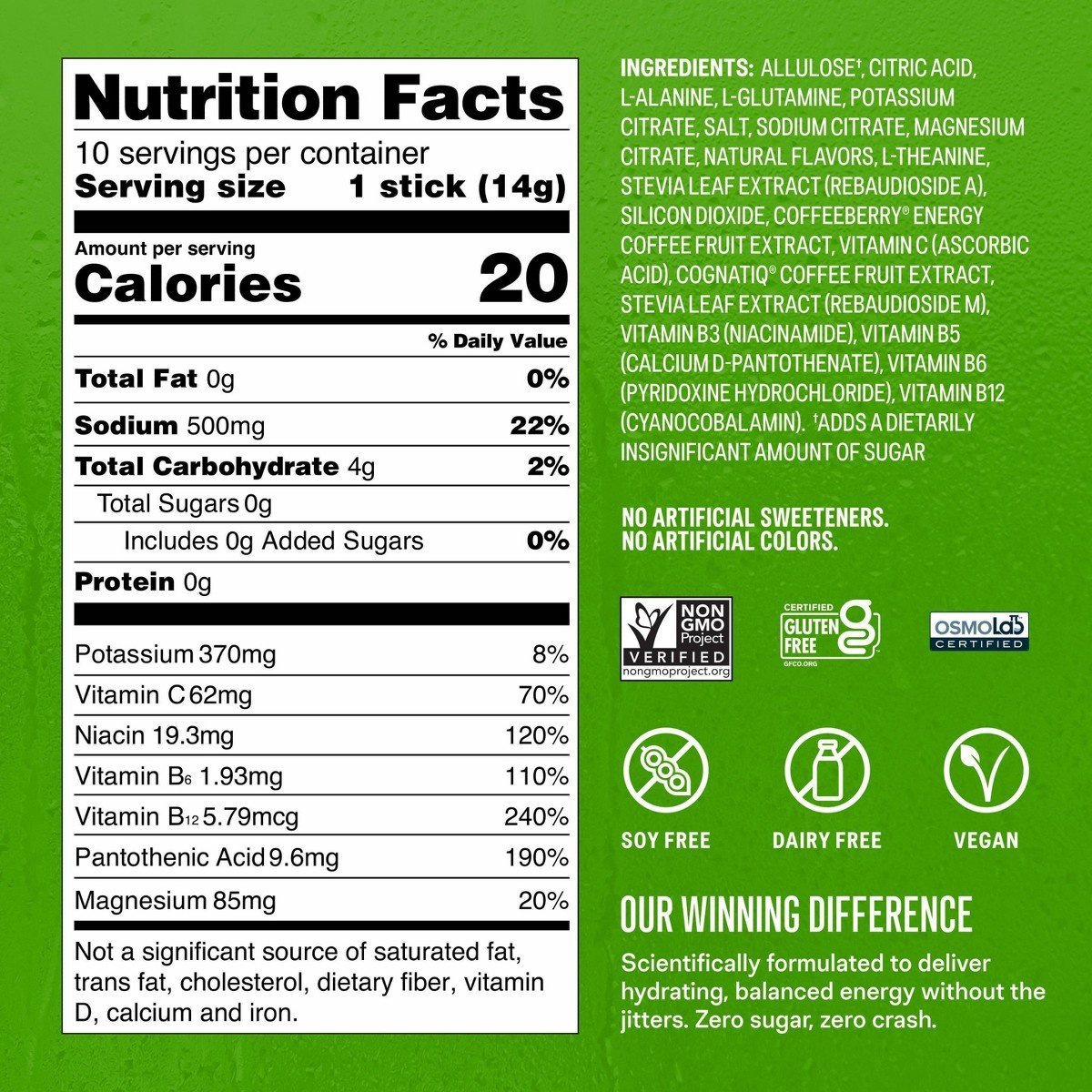 Liquid I.V. Sugar-Free Energy Multiplier Vegan Powder Electrolyte Supplements - Strawberry Kiwi - 4.9oz/10ct - Image 6