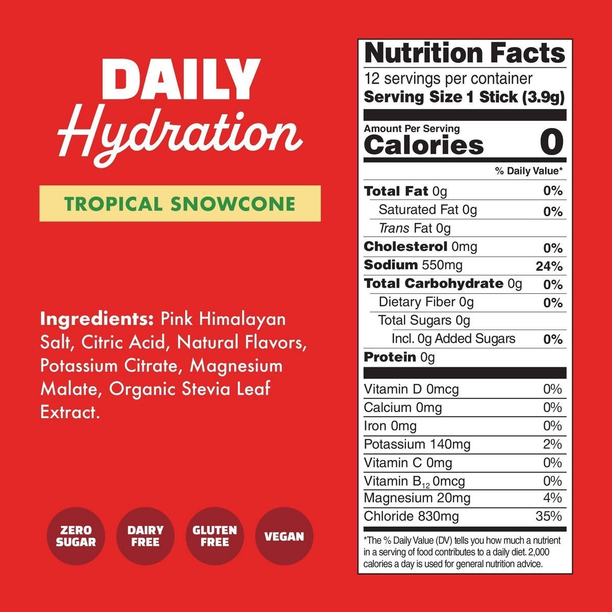 Waterboy Daily Hydration Dietary Supplement Powder - Tropical Snowcone - 12pk - Image 5