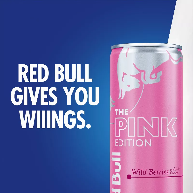 Red Bull Pink Edition Energy Drink - Wild Berries - 12 fl oz: Caffeinated, Low Fat - Image 3