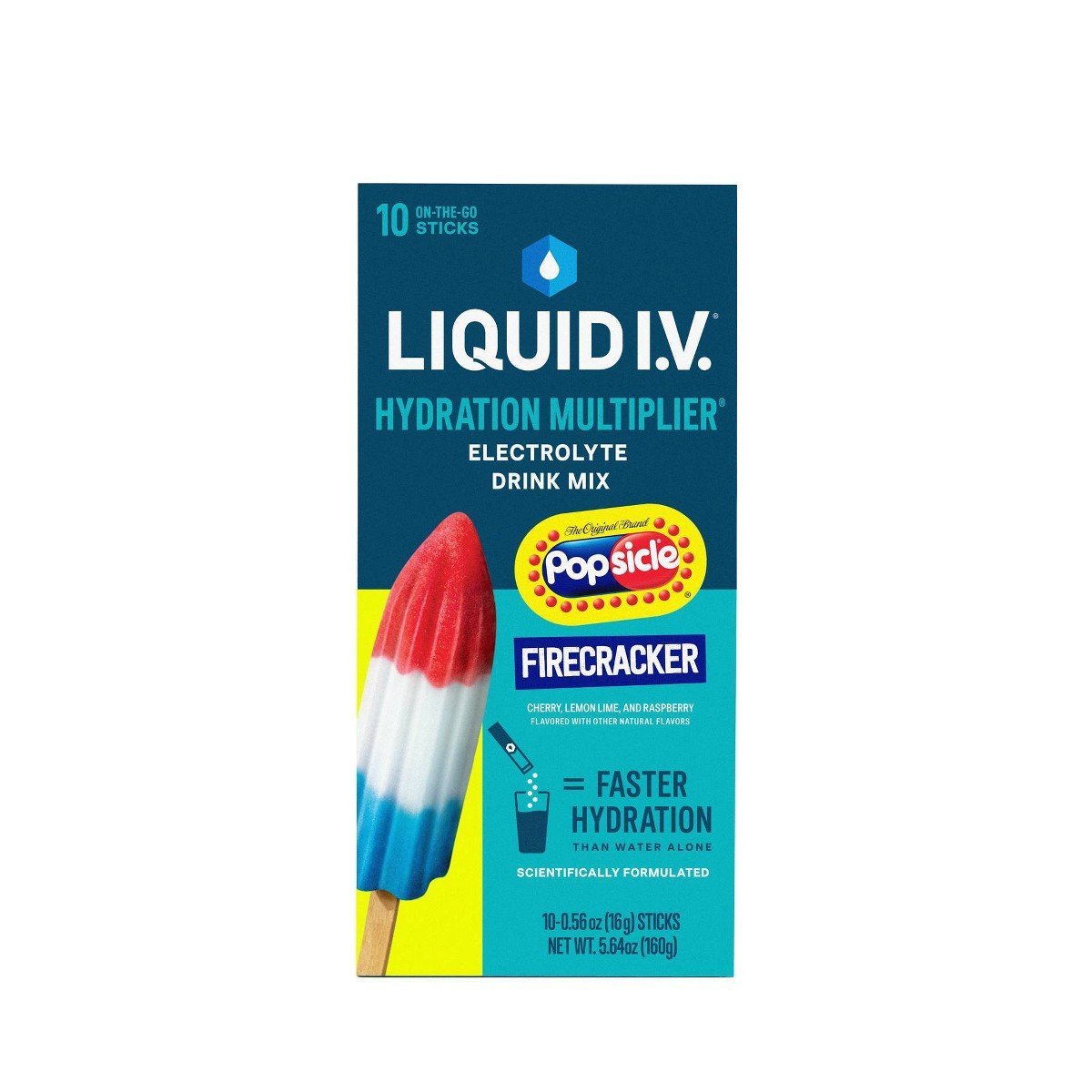 Liquid I.V. Hydration Multiplier Vegan Powder Electrolyte Supplements - Popsicle Firecracker - 0.56oz/10ct - Image 3