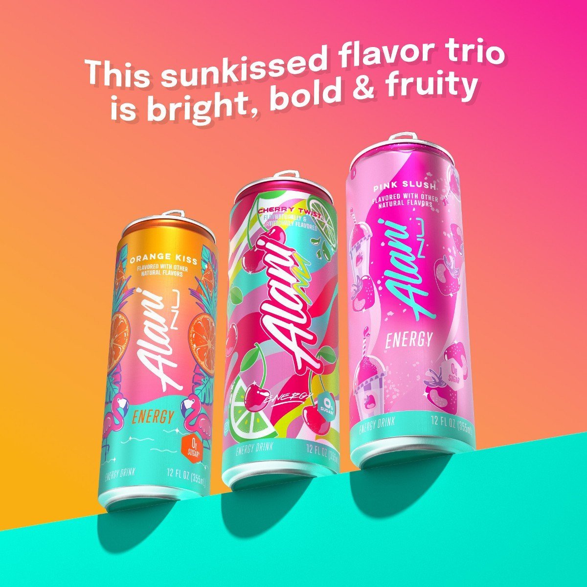 Alani Nu Variety Pack Energy Drink (Cherry Twist, Orange Kiss, Pink Slush) - 12pk/12 fl oz Cans: Caffeinated - Image 3