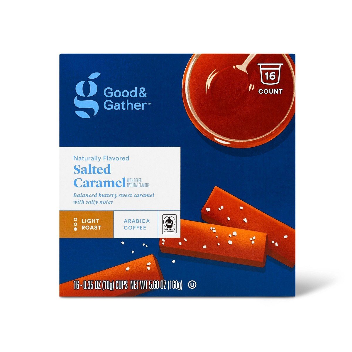 Naturally Flavored Salted Caramel Light Roast Coffee Pods - 16ct - Good & Gatherâ„¢