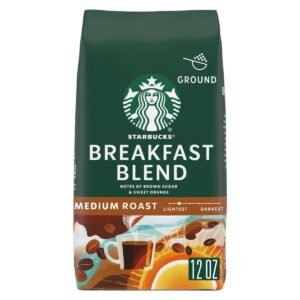 Starbucks Breakfast Blend Medium Roast Ground Coffee - 12oz: Arabica Beans, Latin America