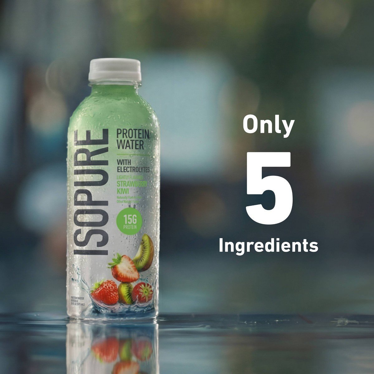 Isopure Strawberry Kiwi 15g Clear Protein Water with Electrolytes - 4pk/20 fl oz: Caffeine Free - Image 6