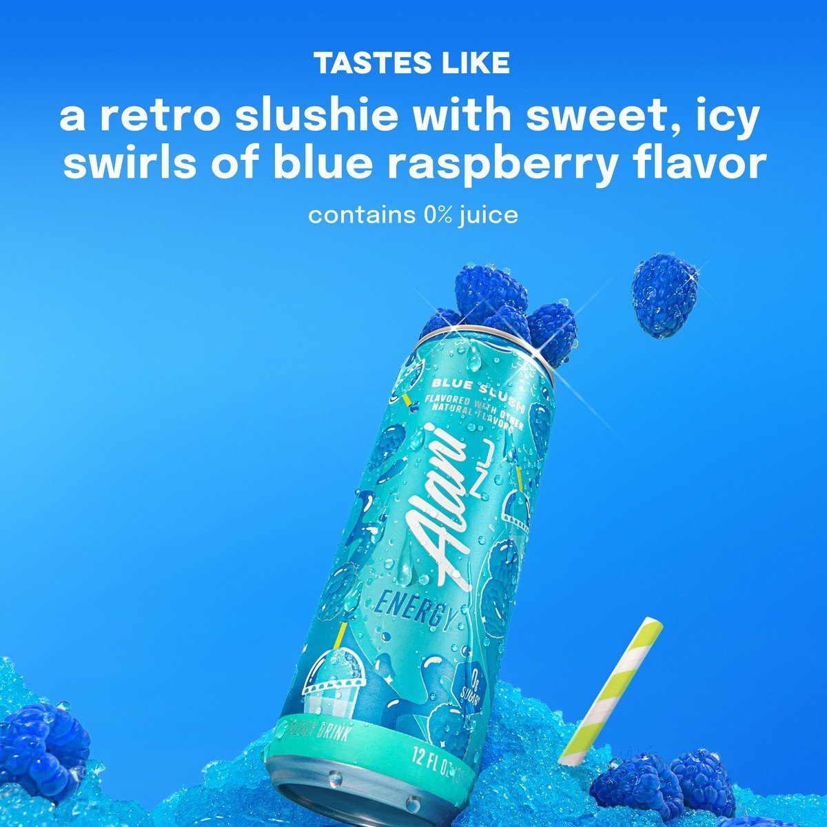Alani Blue Slush Energy Drink - 12 fl oz: Caffeinated - Image 3