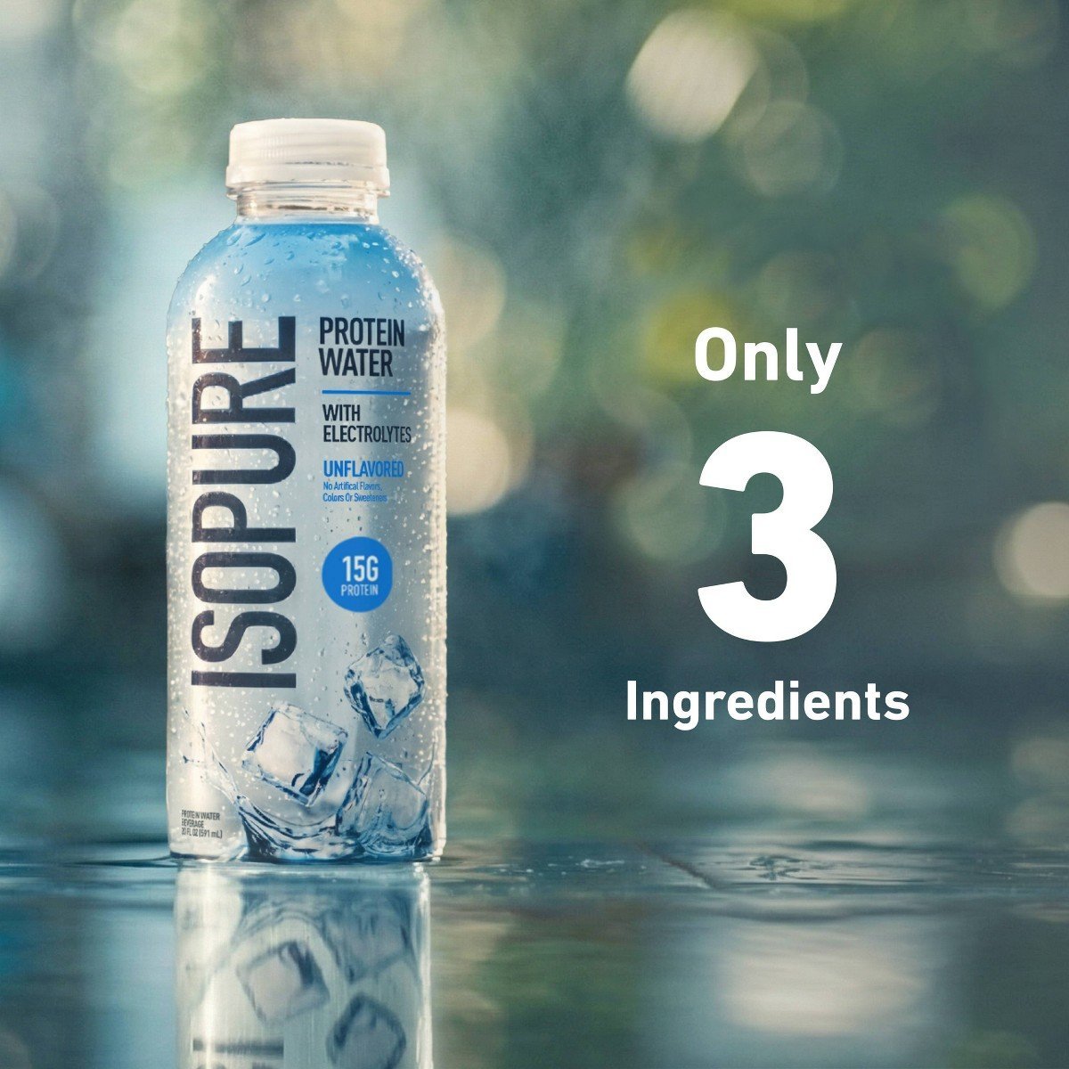 Isopure Unflavored 15g Clear Protein Water with Electrolytes - 4pk/20 fl oz: Caffeine Free - Image 6
