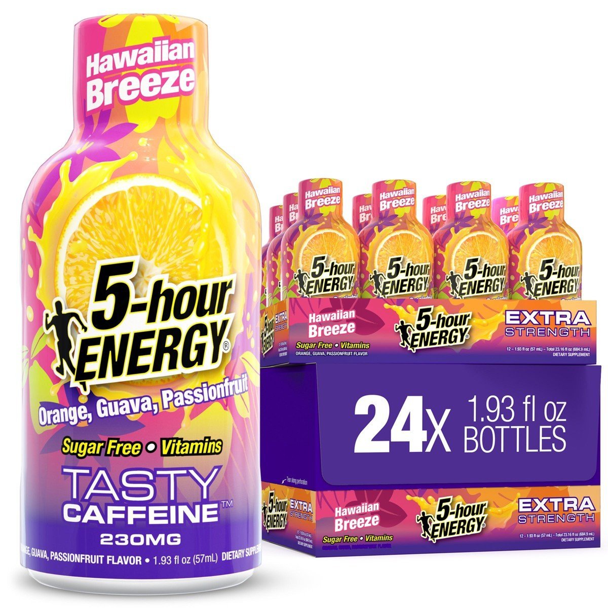 5-hour ENERGY Extra Strength Shots, Hawaiian Breeze Flavor, 1.93 Fl Oz, 24 Pack