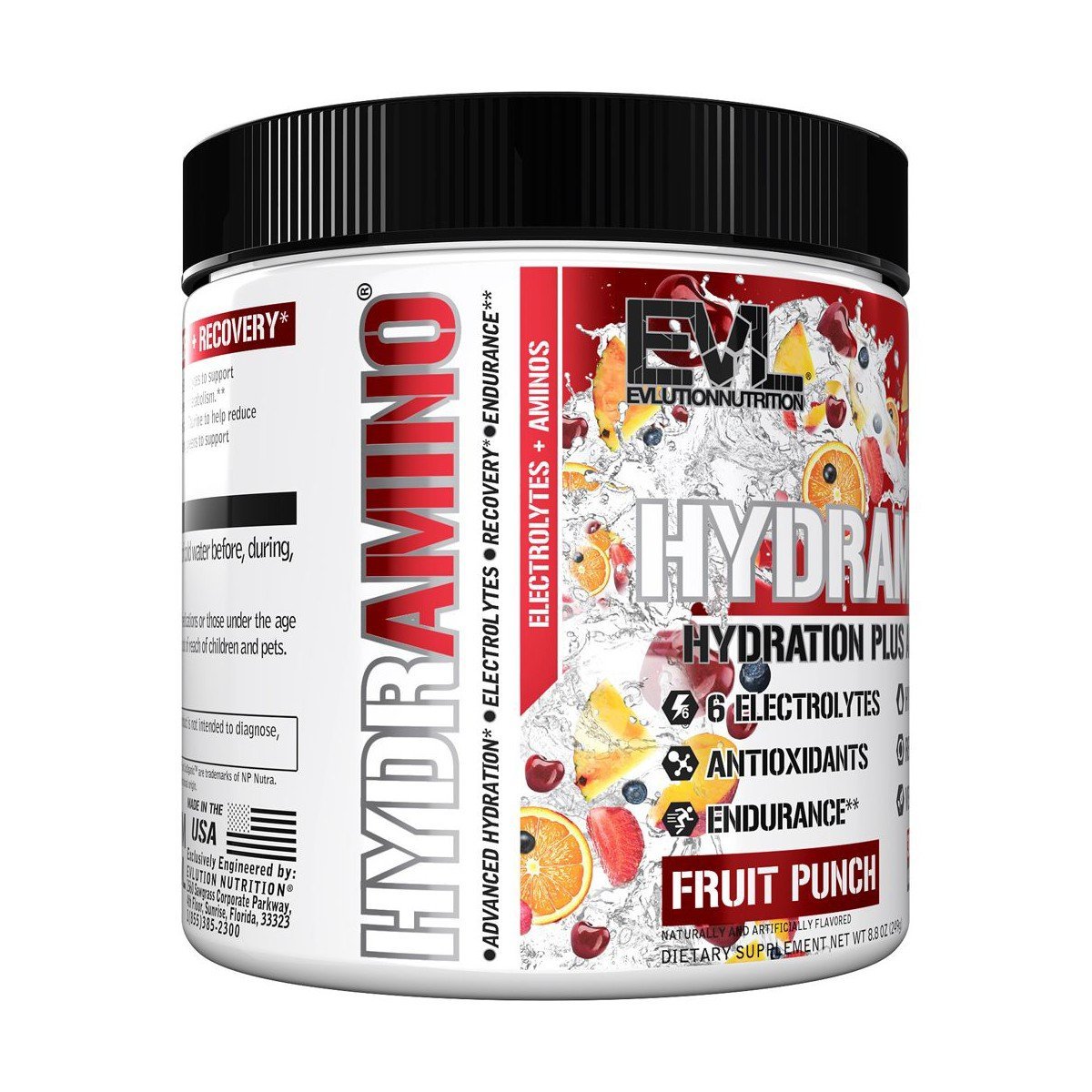 Evlution Nutrition HYDRAMINO Complete Hydration Multiplier, 6 Electrolytes, Amino Acids, Coconut Water, Endurance, Recovery, 30 Servings, Fruit Punch - Image 6