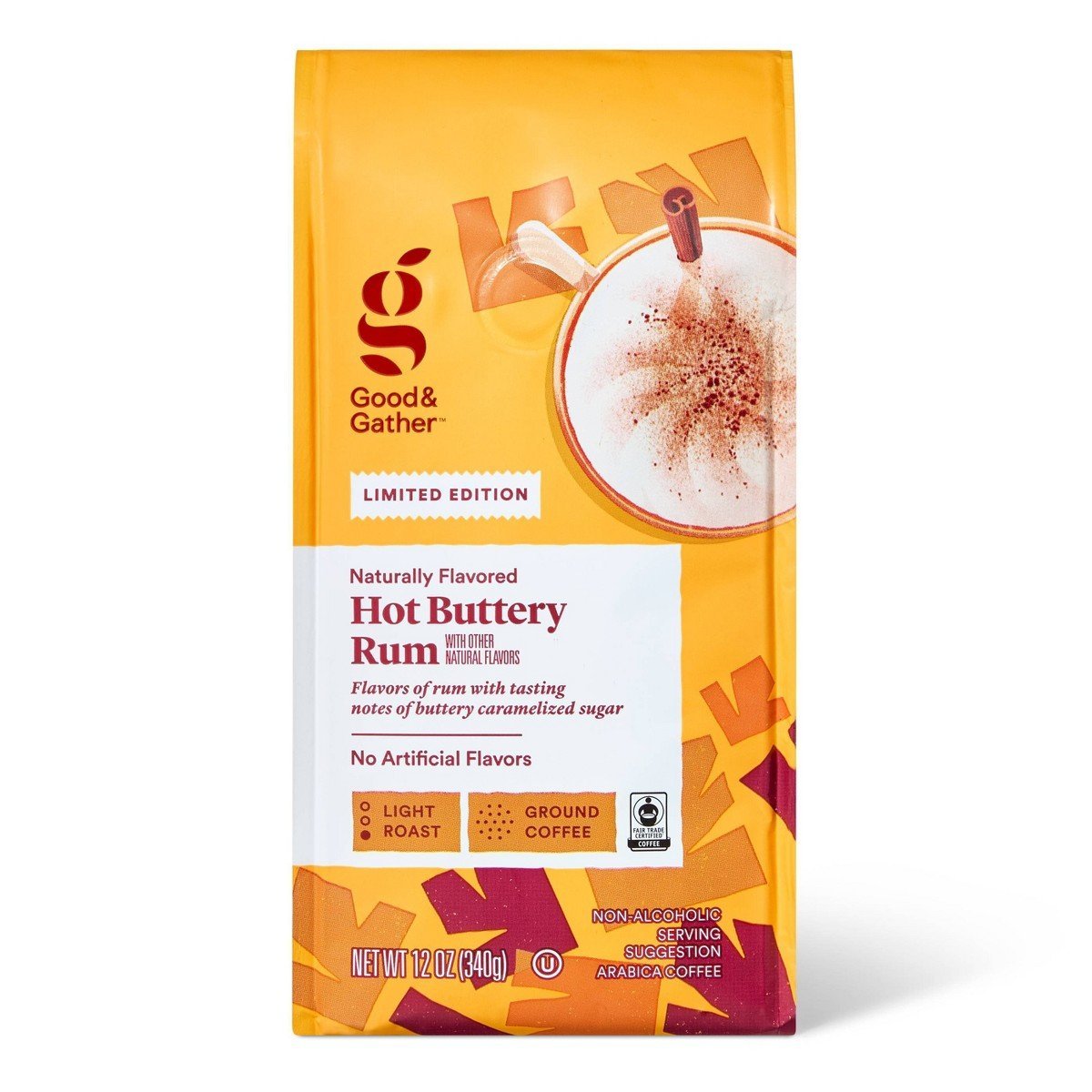 Naturally Flavored Hot Buttery Rum Light Roast Ground Coffee - 12oz - Good & Gatherâ„¢