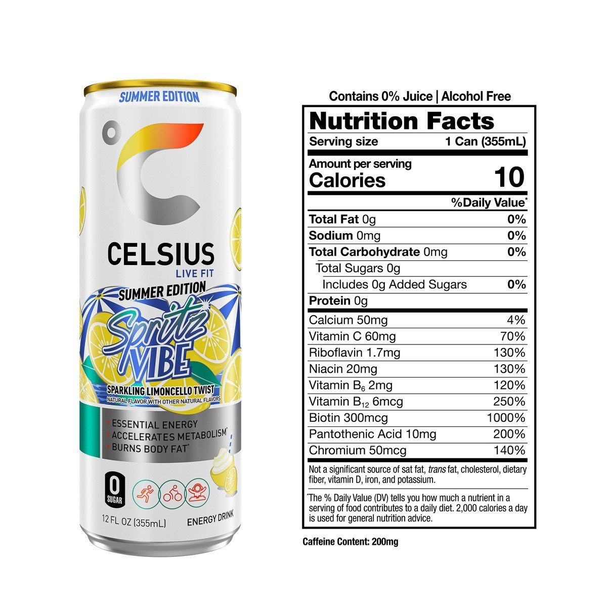 Celsius Spritz Vibe Summer Edition LTO - 12 fl oz Can - Image 3
